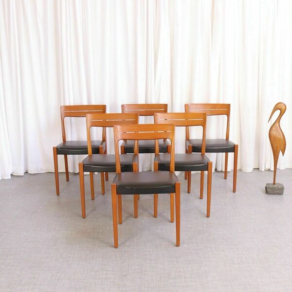 Stunning Set 6 Teak Vintage Scandinavian Svengards Dining Chairs Swedish Danish