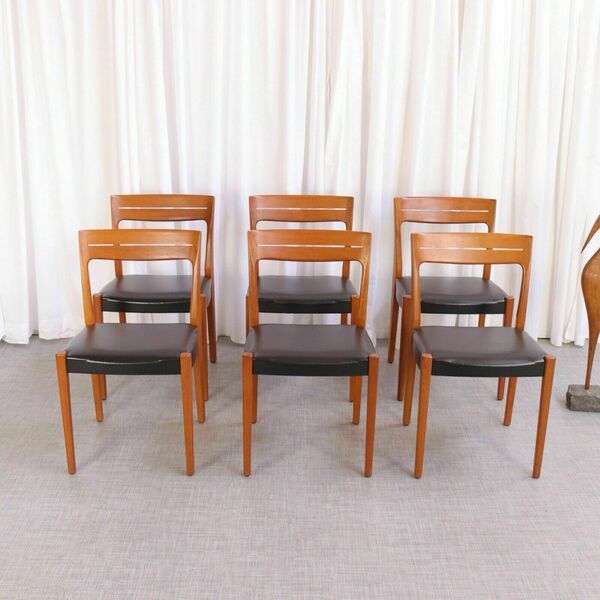 Stunning Set 6 Teak Vintage Scandinavian Svengards Dining Chairs Swedish Danish