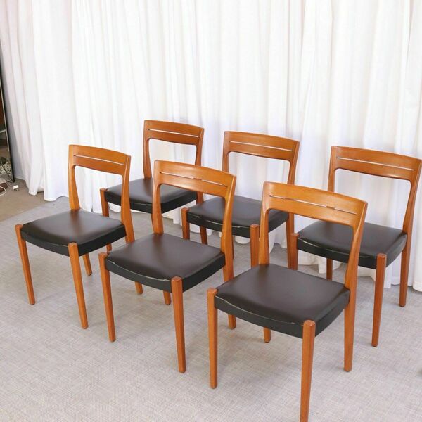 Stunning Set 6 Teak Vintage Scandinavian Svengards Dining Chairs Swedish Danish