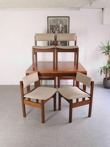 Teak Gr69 Rare Gordon Russell Dining Set Table And 6 Chairs Mid Century 60s