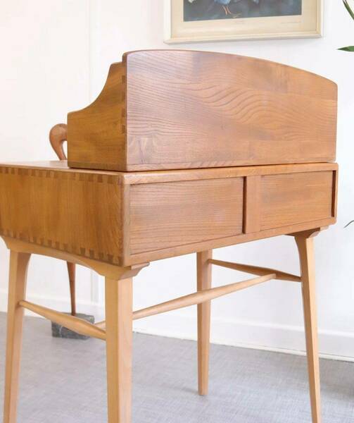 Vintage Ercol 1960s Writing Table Desk 439 Mid Century Home Office Iconic Elm Retro