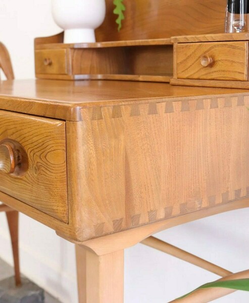 Vintage Ercol 1960s Writing Table Desk 439 Mid Century Home Office Iconic Elm Retro