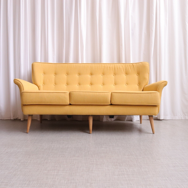 Vintage Mid Century Howard Keith Sofa 3 Seater 6358
