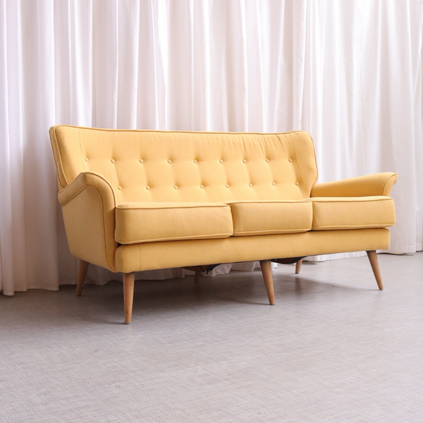 Vintage Mid Century Howard Keith Sofa 3 Seater 6358