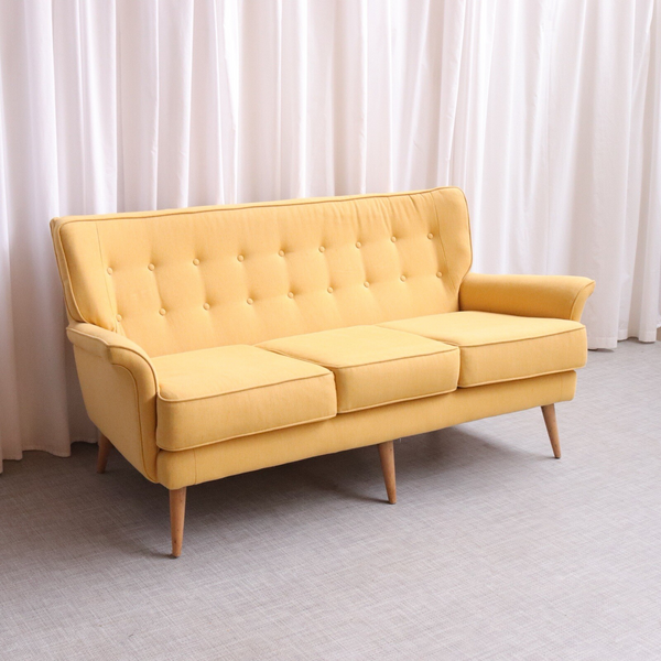 Vintage Mid Century Howard Keith Sofa 3 Seater 6358