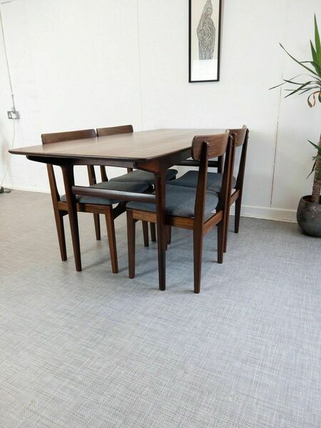 Younger Dining Table Volany Rectangle Plank Solid Teak Vintage Mid Century Retro